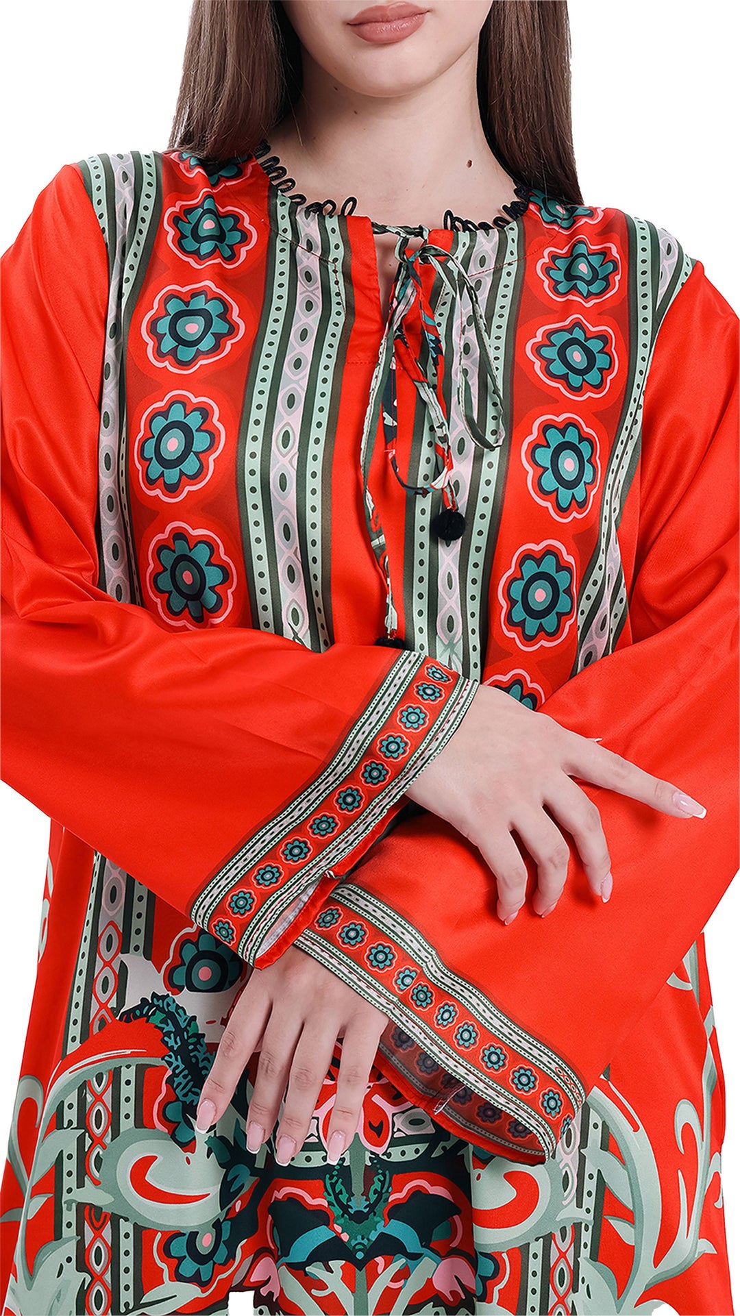 Crimson Mirage Kaftan Dress