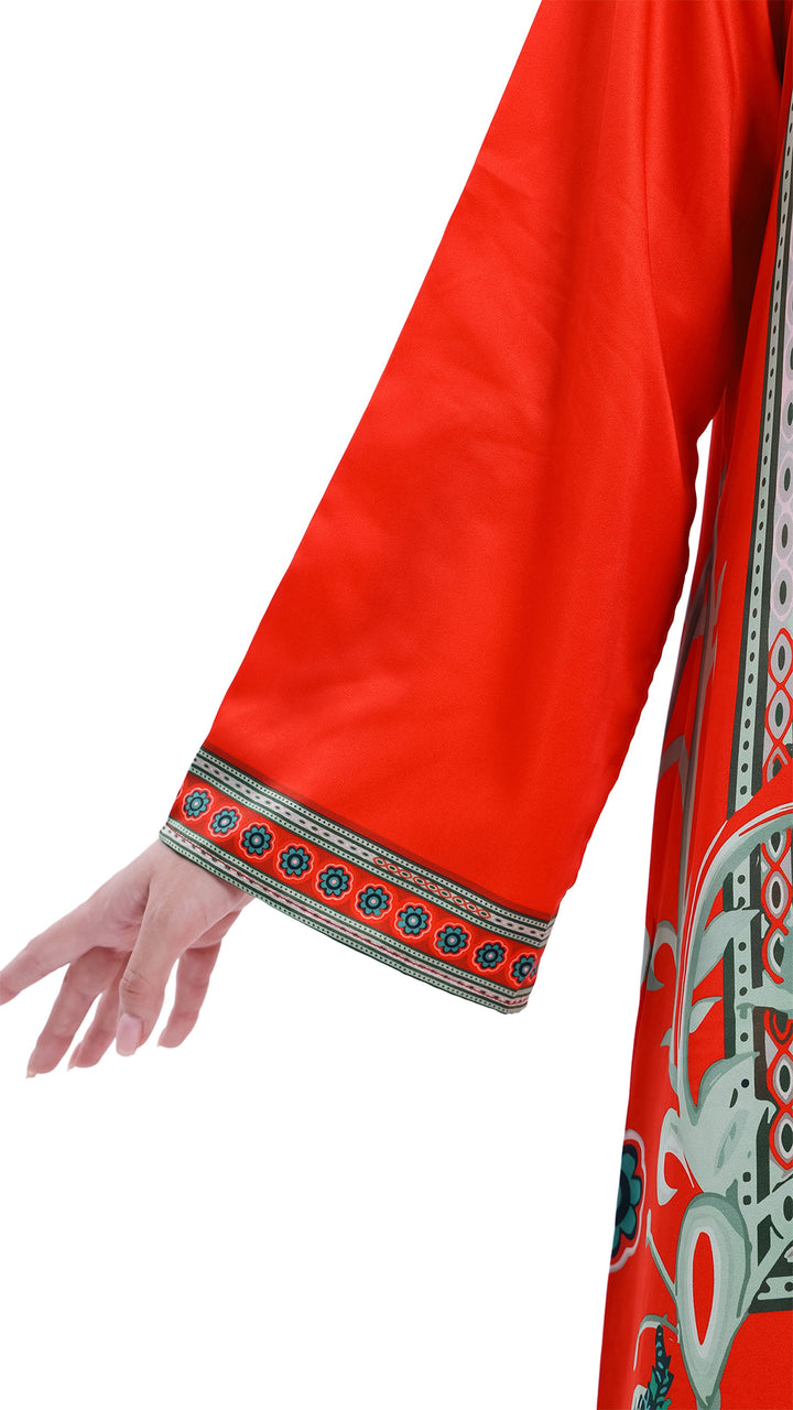 Crimson Mirage Kaftan Dress